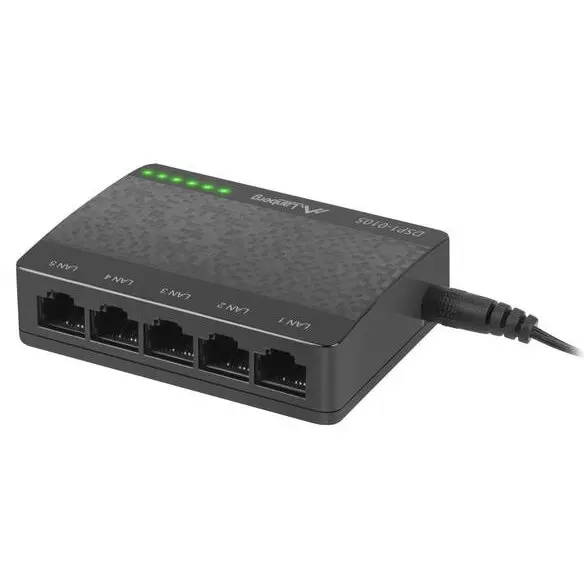 LANBERG Switch Lanberg 41567, cu 5 porturi Fast Ethernet RJ-45 10/100 Mbps, 5V, racire pasiva, Negru