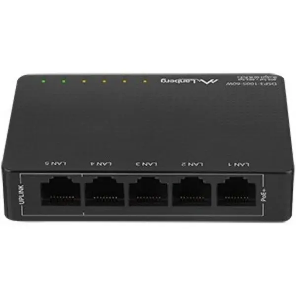 LANBERG Switch Lanberg DSP3-1005-60W, 5 porturi RJ-45 (4 porturi PoE), PoE Budget 60 W, fara management