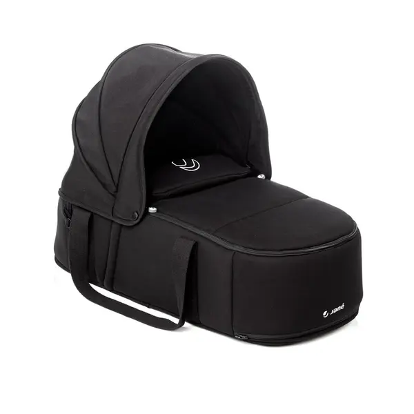 Landou portabil, Jane, Montare in carucior, Cu manere, Cu salteluta 95% materiale reciclate cu protectie UPF50, 67x29.5x43 cm, 0-9 Kg, Coal