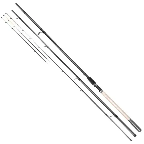 Lanseta Baracuda Dynasty Feeder Plus din carbon de 3,6 m, 3 tronsoane + 2 varfuri, putere de aruncare 60-120 g