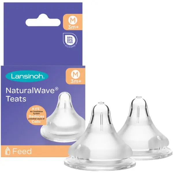 Lansinoh NaturalWave tetină pentru biberon Medium 2 buc