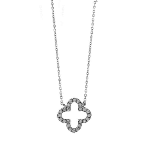 Lant cu pandantiv din aur alb cu diamante de 0.073ct