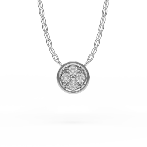 Lant cu pandantiv din aur alb cu diamante de 0.08ct