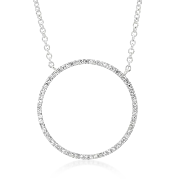 Lant cu pandantiv din aur alb cu diamante de 0.14ct