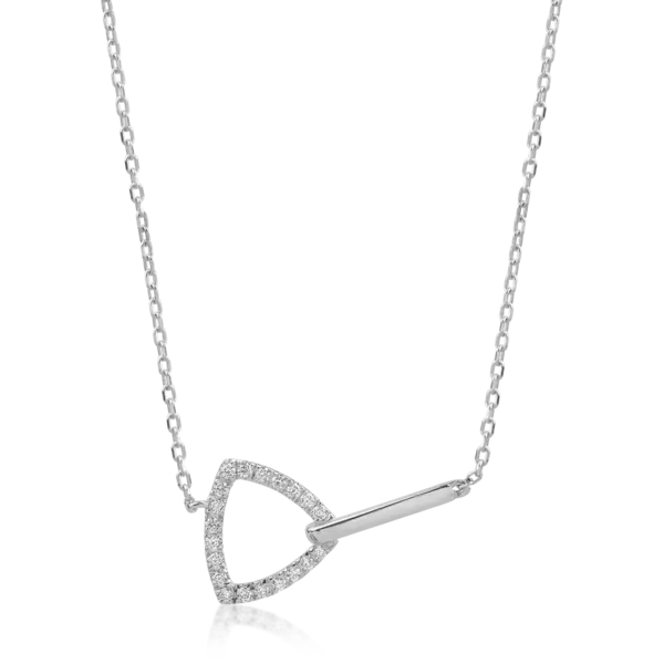 Lant cu pandantiv din aur alb cu diamante de 0.17ct