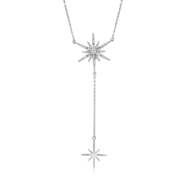 Lant cu pandantiv din aur alb cu diamante de 0.26ct