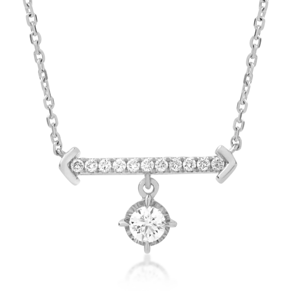 Lant cu pandantiv din aur alb cu diamante de 0.29ct