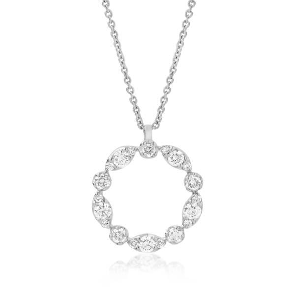 Lant cu pandantiv din aur alb cu diamante de 0.35ct