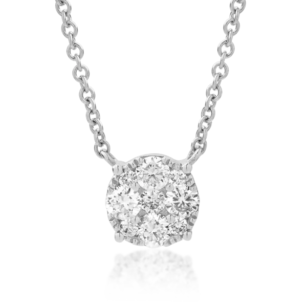 Lant cu pandantiv din aur alb cu diamante de 0.36ct