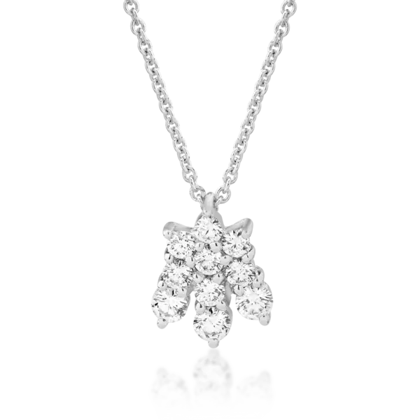 Lant cu pandantiv din aur alb cu diamante de 0.46ct