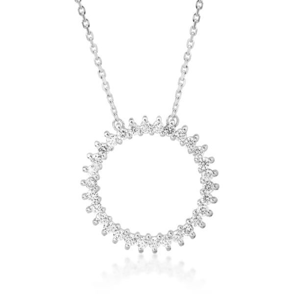 Lant cu pandantiv din aur alb cu diamante de 0.53ct