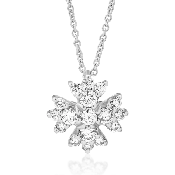 Lant cu pandantiv din aur alb cu diamante de 0.58ct
