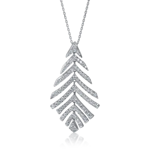 Lant cu pandantiv din aur alb cu diamante de 1.47ct