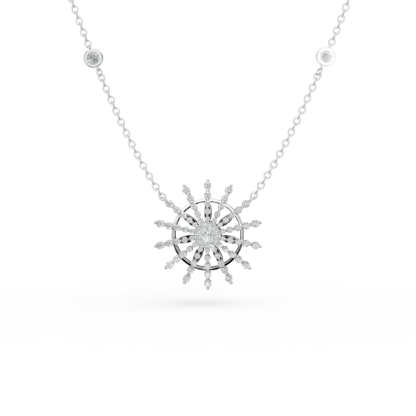 Lant cu pandantiv din aur alb cu diamante de 1.4ct