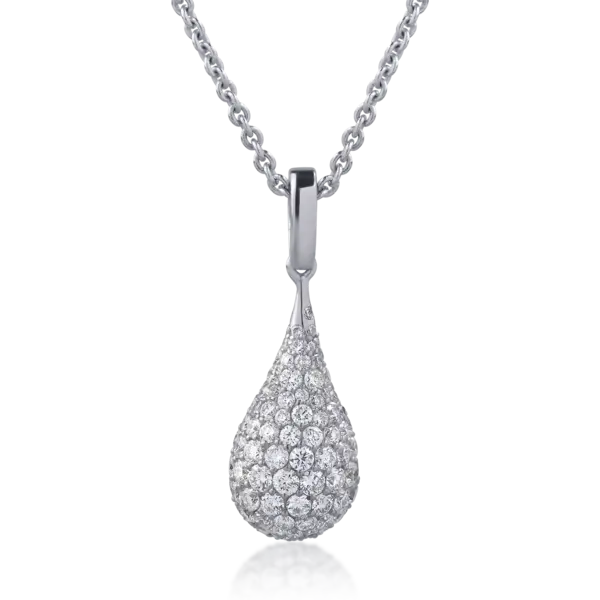 Lant cu pandantiv din aur alb cu diamante de 1.51ct