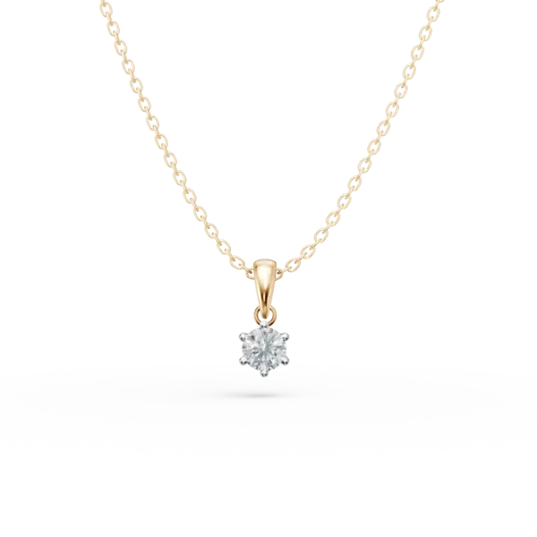 Lant cu pandantiv din aur galben cu diamant de 0.305ct