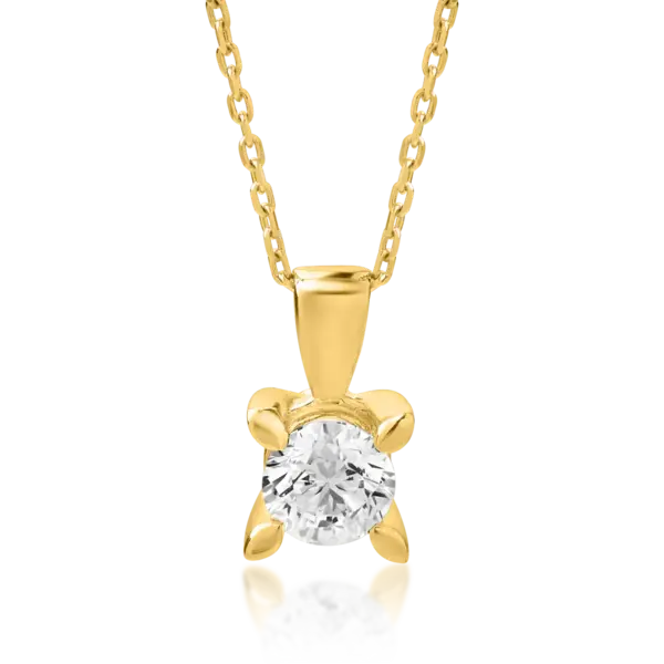 Lant cu pandantiv din aur galben cu diamant de 0.5ct