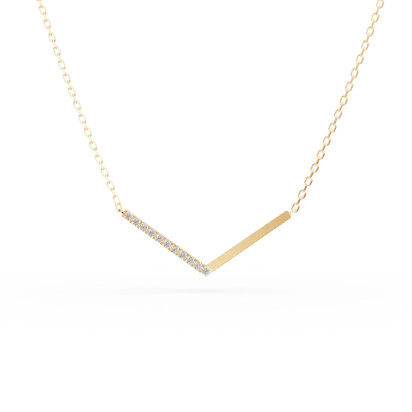 Lant cu pandantiv din aur galben cu diamante de 0.052ct
