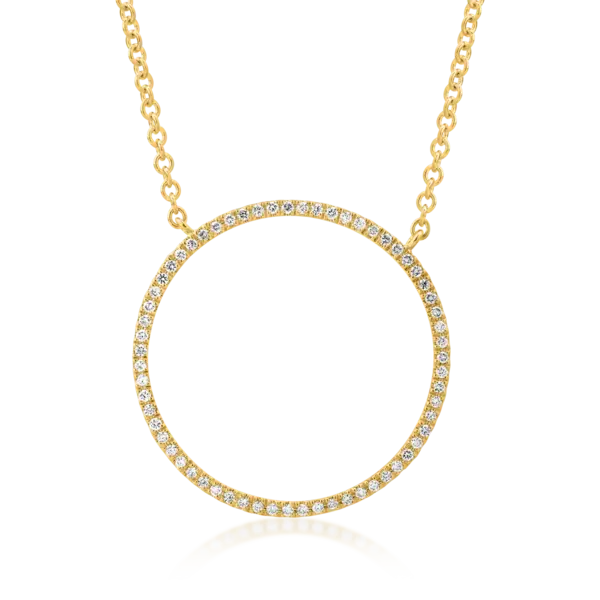 Lant cu pandantiv din aur galben cu diamante de 0.12ct