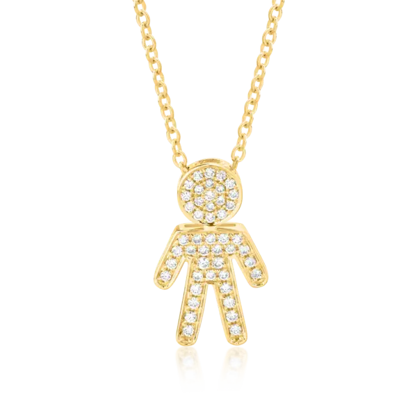 Lant cu pandantiv din aur galben cu diamante de 0.16ct
