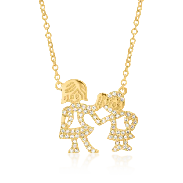 Lant cu pandantiv din aur galben cu diamante de 0.2ct