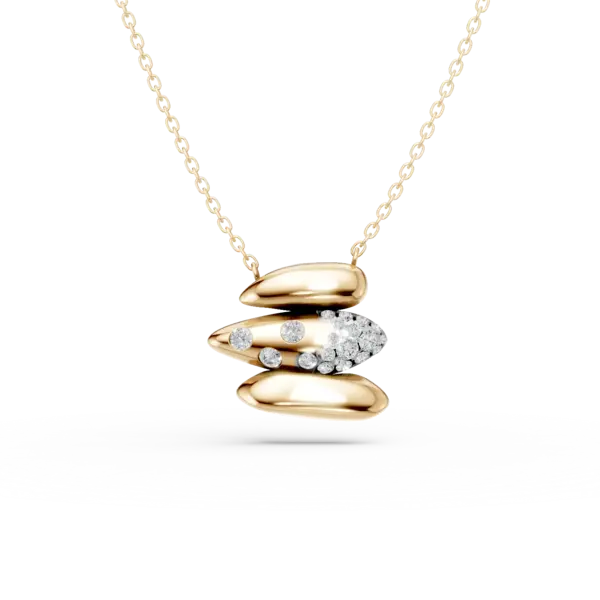 Lant cu pandantiv din aur galben cu diamante de 0.2ct