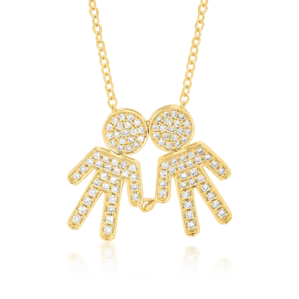 Lant cu pandantiv din aur galben cu diamante de 0.32ct