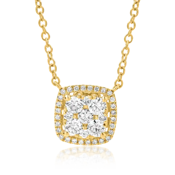 Lant cu pandantiv din aur galben cu diamante de 0.49ct