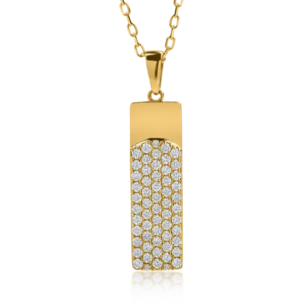 Lant cu pandantiv din aur galben cu diamante de 0.4ct