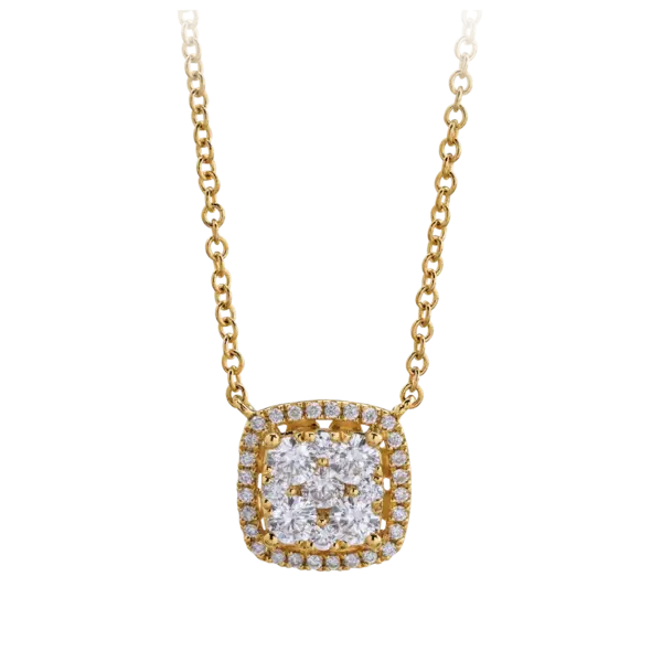 Lant cu pandantiv din aur galben cu diamante de 0.5ct