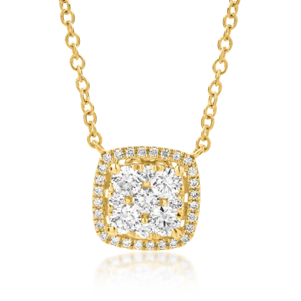 Lant cu pandantiv din aur galben cu diamante de 0.73ct