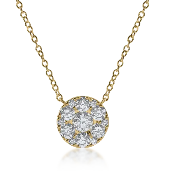 Lant cu pandantiv din aur galben cu diamante de 1.14ct