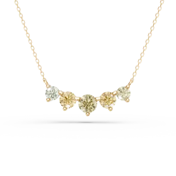 Lant cu pandantiv din aur galben cu diamante multicolore de 0.88ct