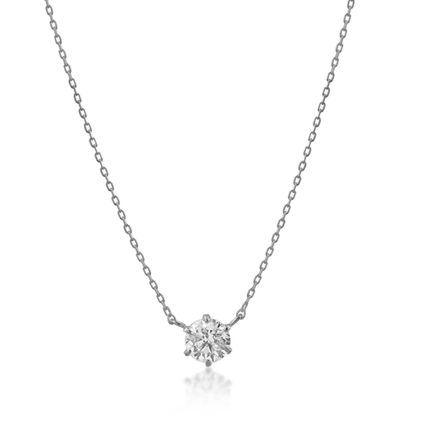 Lant din aur alb cu pandantiv cu un diamant de 0.4ct