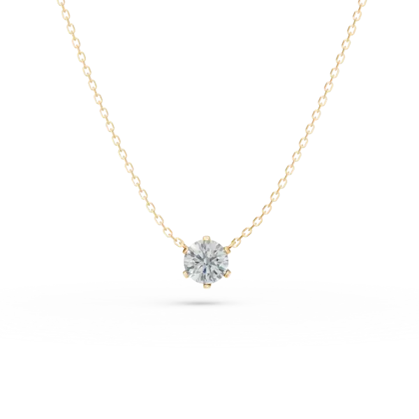 Lant din aur galben cu pandantiv cu un diamant de 0.2ct