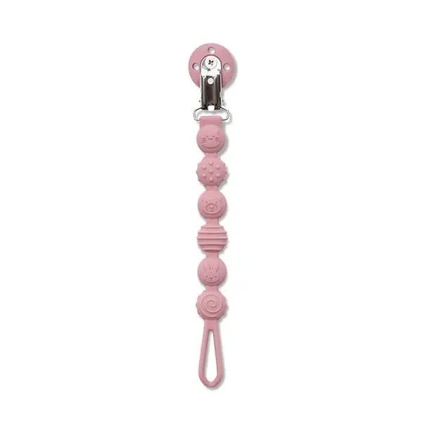 Lant din silicon pentru suzeta 0 luni+ Pink