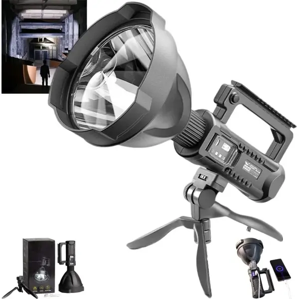 Lanterna de mana W591, led foarte puternic P50 functie de baterie externa