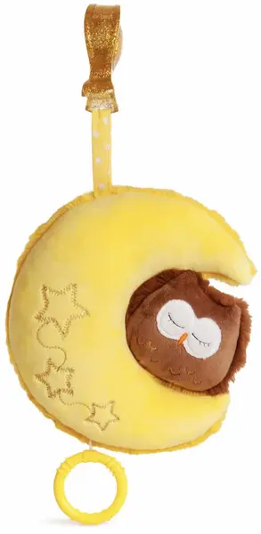 Lanterna de pluș Amek Toys - Lună cu bufniță, 19 cm