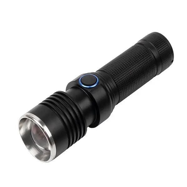 Lanterna de supravietuire DEPOX , Lichthelfer, metalica, LED, USB, zoom, negru