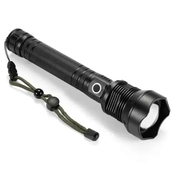 Lanterna LED Profesionala P70 Incarcare USB 2 Acumulatori 26650 Zoom IPX6