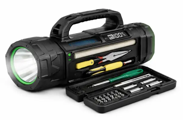 Lanterna multifunctionala CB 5515 tip trusa scule cu LED puternic COB si incarcare USB C