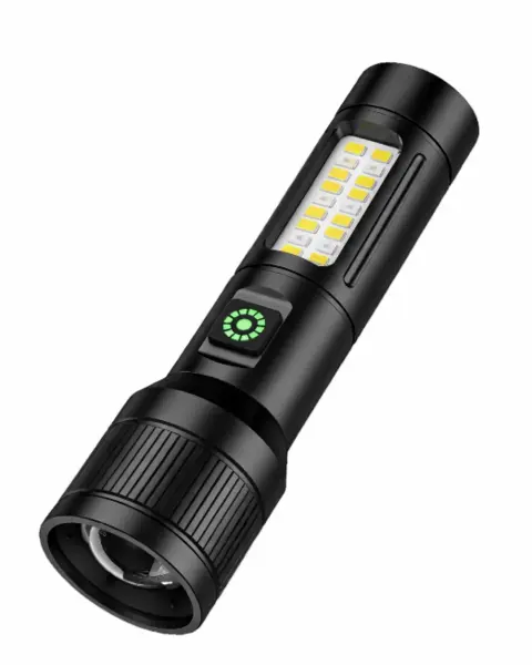 Lanterna multifunctionala LED CB 503A TG cu panou lateral COB si incarcare USB