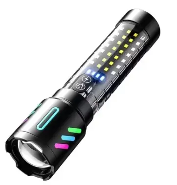 Lanterna Profesionala LED CB 519B cu incarcare type C de 20cm pentru drumetii 500m