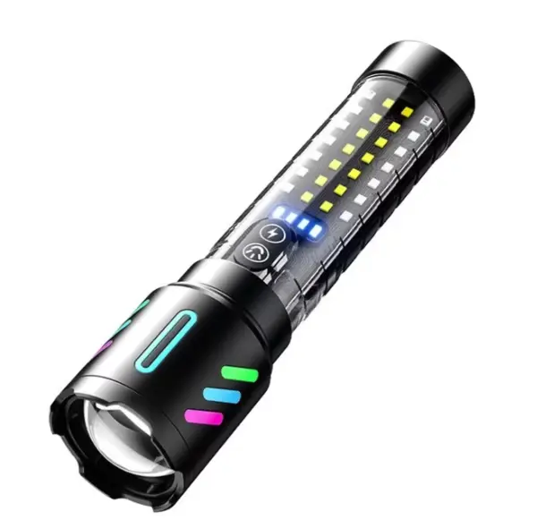 Lanterna Profesionala LED CB 519B cu incarcare type C de 20cm pentru drumetii 500m
