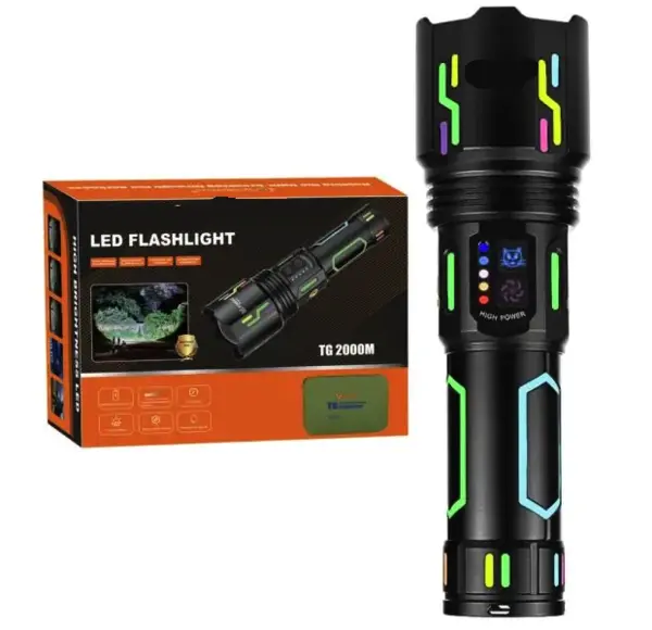Lanterna YM G640Y 1 cu raza lunga de actiune 4000 lm baterie 32700 5 moduri iluminare si zoom reglabil