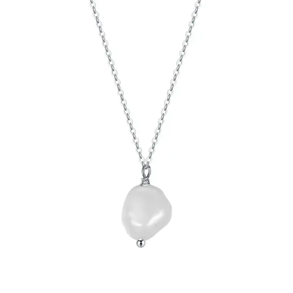 Lantisor argint 925, JW1536, model perla, placat cu rodiu