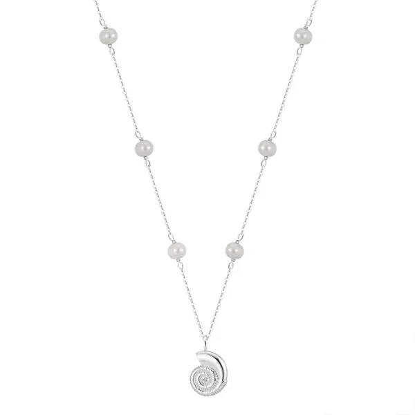 Lantisor argint 925, JW1540, model scoica, placat cu rodiu