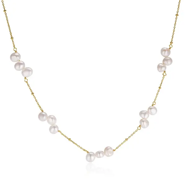 Lantisor argint 925, JW1545, model perle, placat cu aur