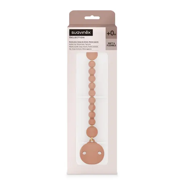 Lantisor cu clips pentru suzeta Colour Essence, Ruby, 1 bucata, Suavinex
