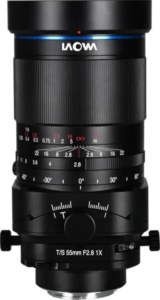 Laowa 55mm f/2.8 Tilt-Shift 1X Macro, Montura Sony FE, Inclinare 8 grade, Deplasare 11mm, Focalizare Manuala